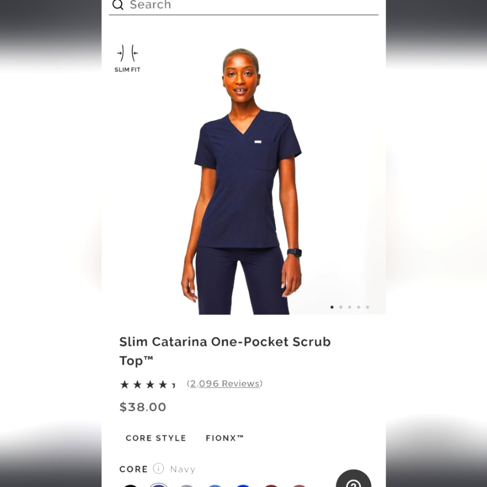 FIGS Women Caterina One Pocket Navy Top XL